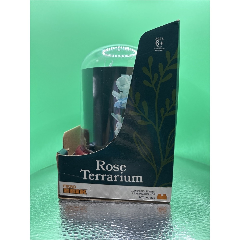 NEW Micro Brix Floral Terrarium ROSE Building Blocks Set Build Toy, 202 Pieces - Picture 2 of 6